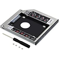 Neuftech Soporte Adaptador óptica bahías de Disco Duro Caddy SATA 2nd 2.5 HDD 9.5mm para HP-ASUS-Acer-DELL-Lenovo…